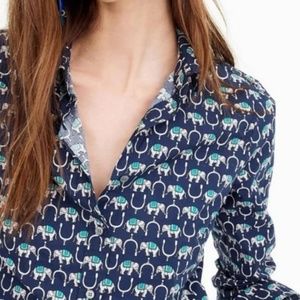 J. Crew Button Down Shirt Elephant Print